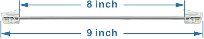 NECABLES 2Pack 8 Inch Short Telephone Cord Phone Cable Wall Phone Cord for Landline RJ11 6P4C Male to Male