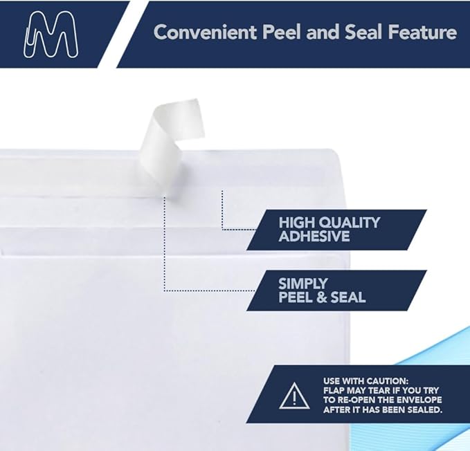 MOS A4 Invitation Envelopes – 4-1/4" x 6-1/4" White Mailing Envelopes Self Seal (500 Count) – 120GSM/ 32LB Bond Heavy Duty – For Greeting Cards, Card Making, RSVP Cards, Wedding Invites