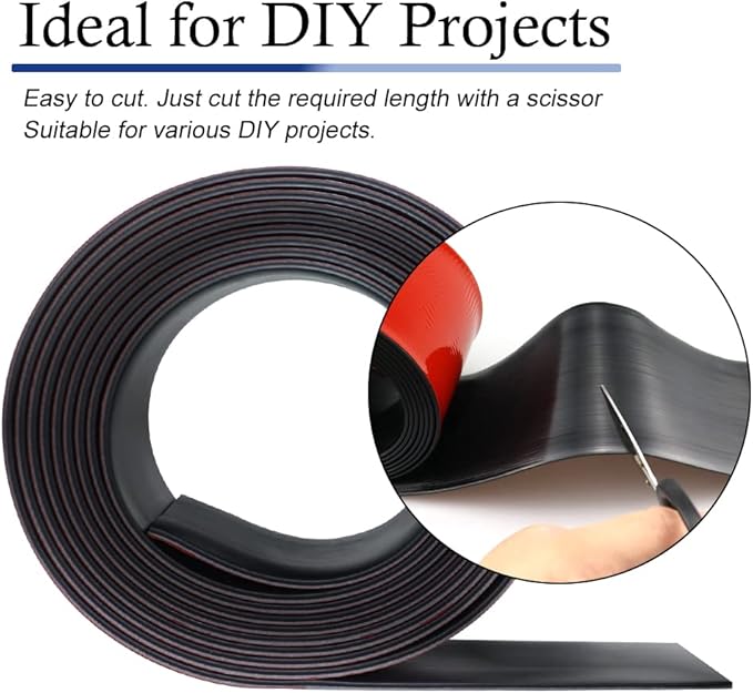 Neoprene Rubber Strips Self Adhesive Solid Rubber Sheets, Rolls & Strips for DIY Gaskets Crafts Pads Seals Warehouse Flooring Rubber Strip with Adhesive Backing (2” Wide x 1/8" Thick x 10' Long)