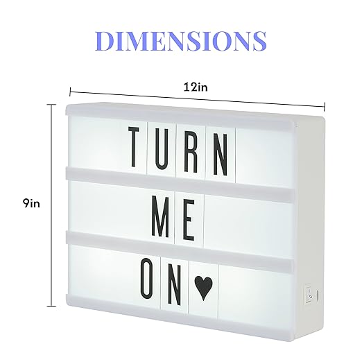 My Cinema Lightbox - Cinema Light Box, 30x23cm - Light Box with 100 Letters and Numbers - Personalised Light Box Sign, DIY Light Box Signs