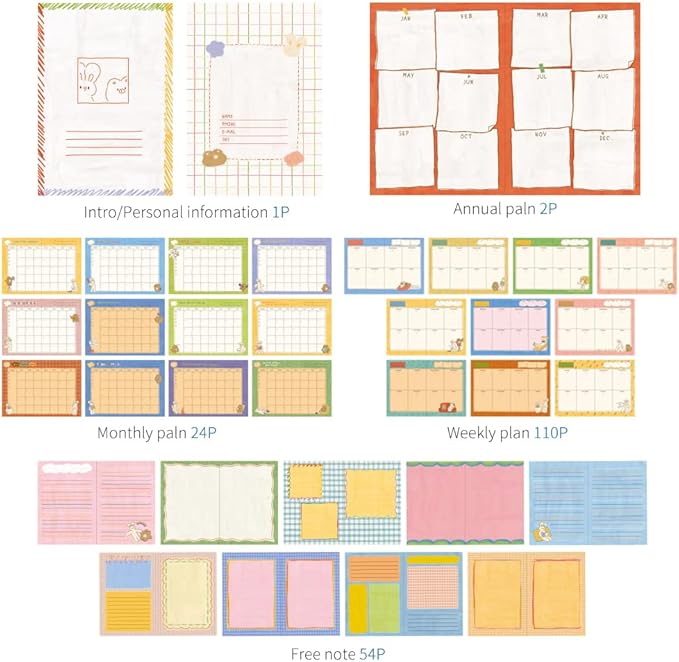 Monolike Hardcover Unmatched Friends Diary, 05. Pink - Academic Planner Weekly & Monthly Planner