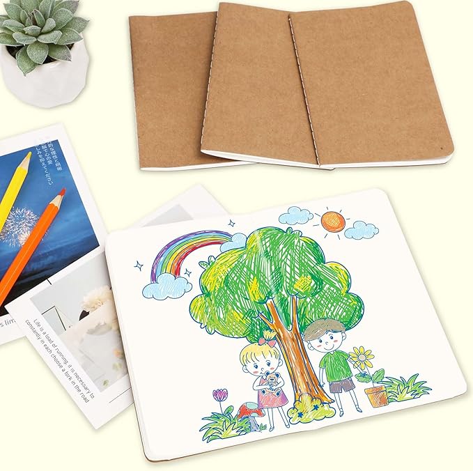 16PCS Mini Notebooks Bulk, 3.5" x 5.5", Brown, 60 Pages Blank Paper Small Pocket Notebook Set, Mini Journal Memo Notepads for Kids, Students, Traveler, School Office Supplies