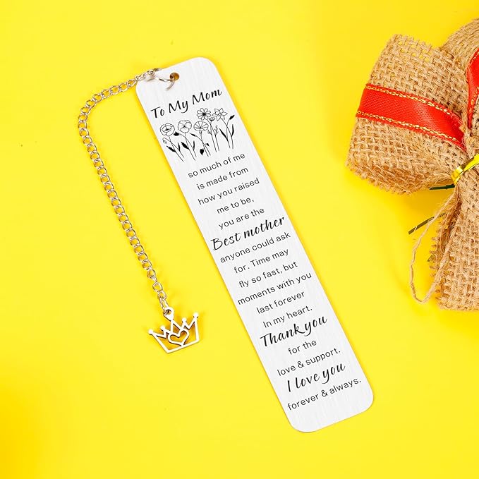 Mother of The Bride Gifts, Mother’s Day Gifts, Best Mom Ever Bookmark for Mom Mother Mommy Grandma from Teens Valentine’s Day Christmas Gift Book Lovers Gift