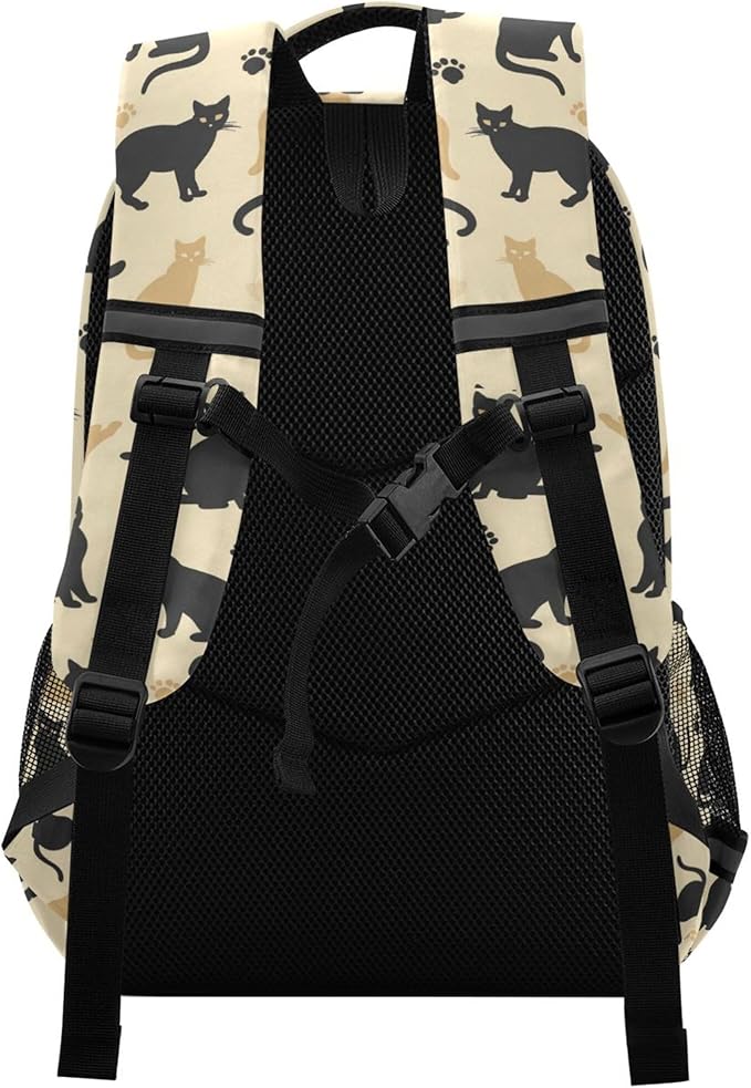 MNSRUU Laptop Backpack with Chest Strap, Cute Cat School Backpack, Travel Hiking Backpack for Boys Girls Teen Adult, Rucksack, Knapsack