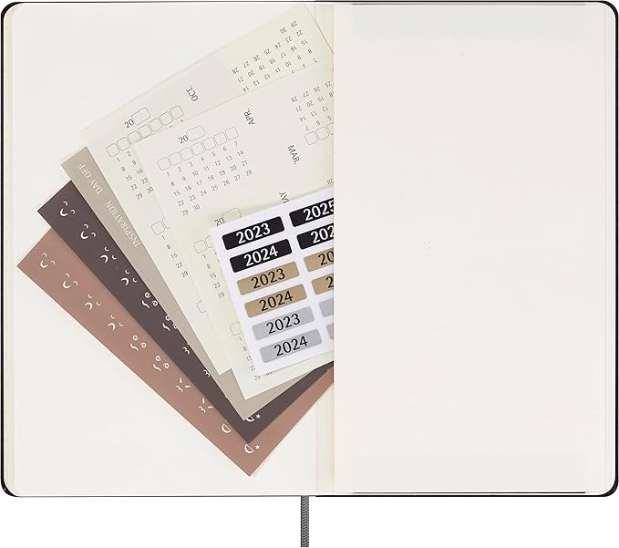 Moleskine Classic 12 Month Undated Weekly Planner, Hard Cover, Large (5" x 8.25"), Black