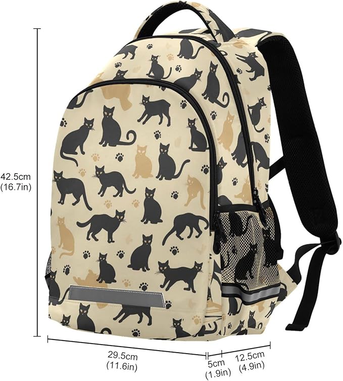 MNSRUU Laptop Backpack with Chest Strap, Cute Cat School Backpack, Travel Hiking Backpack for Boys Girls Teen Adult, Rucksack, Knapsack