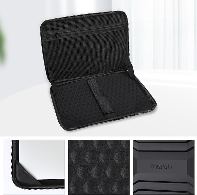 MOSISO 13-13.3 inch Laptop Sleeve with Handle, Waterproof Shockproof Protective Symmetrical Trapezoid EVA Computer Bag Carrying Case Compatible with MacBook Air/Pro 13.3, Dell XPS 13, Black