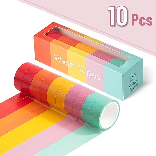 Mr. Pen- Washi Tape Set, 10 Rolls, Summer Design, Decorative Tape, Washi Tapes, Scrapbook Tape, Scrapbook Washi Tape for Journaling, Craft Tape, Washy Tape, Washy-Tape, Cute Washi Tape Pack