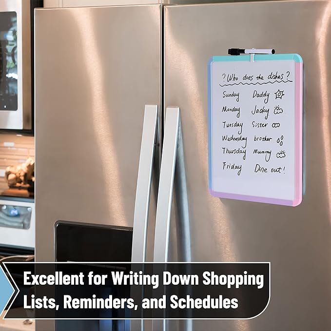 Mr. Pen- Dry Erase Board, 14” x 11” with a Black Dry Erase Marker, Colorful Frame, Small White Board, White Board for Kids, White Board for Students, Small Dry Erase Board, Mini White Board