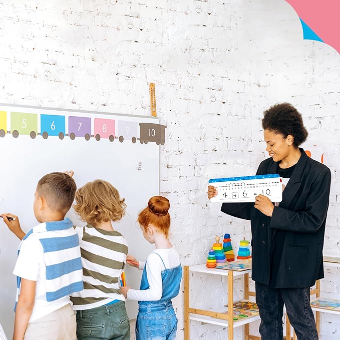 15 PCS Number Line Dry Erase Boards, Double Sided Writable and Erasable Board-0-10 on One Side & 0-20 on Other Side Math White Board for Kids, Students, Classroom and Home (12” x 4”)