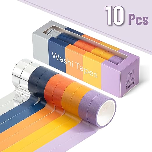Mr. Pen- Washi Tape Set, 10 Rolls, Autumnal Reverie, Decorative Tape, Washi Tapes, Scrapbook Tape, Scrapbook Washi Tape for Journaling, Craft Tape, Washy Tape, Washy-Tape, Cute Washi Tape Pack
