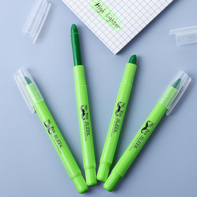 Mr. Pen No Bleed Gel Highlighter, Bible Highlighters, Green, Pack of 4