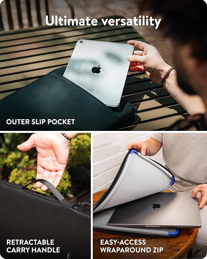 Mous - MacBook Pro 14 inch Case with Handle Ultra-Protective and Water Resistant Sleeve Cover with Drop Protection (Fits 2021 and 2023 MacBook Pro 14 inch)