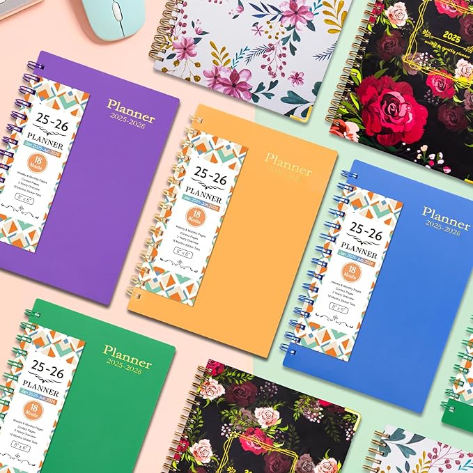 Monthly Planner 2025-2026 β Jan 2025 - Jun 2026, Academic Planner 2025-2026 Weekly, School Planner with Flexible Cover, Premium Thick Paper for School Work Office 5.7" x 8.2" β Orange