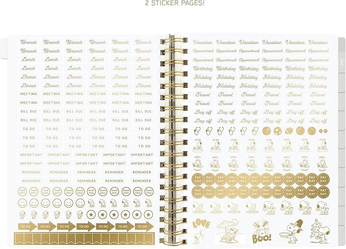 18 Month Hardbound Spiral Planner by Graphique, Jul. 2024 – Dec. 2025 Calendar, Weekly and Monthly Spreads, Page Tabs, Reminder Stickers, 6” x 8”