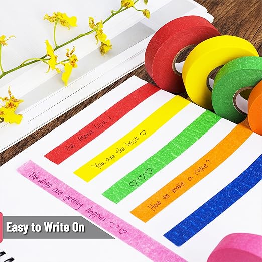 Mr. Pen- Colored Masking Tape, Painters Tape for Arts and Crafts, 6 Pack, Drafting Craft Tape, Labeling Paper Tape, Masking Tape, Colorful Artist Tape, Art Tape