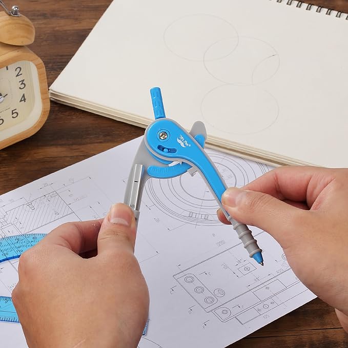 Mr. Pen- Compass and Protractor Set, Blue, Compass Geometry Tool, Protractor and Compass Set, Compass Drawing Tool, Drawing Compass, Protractor Set, Geometry Compass, Math Compass for Geometry