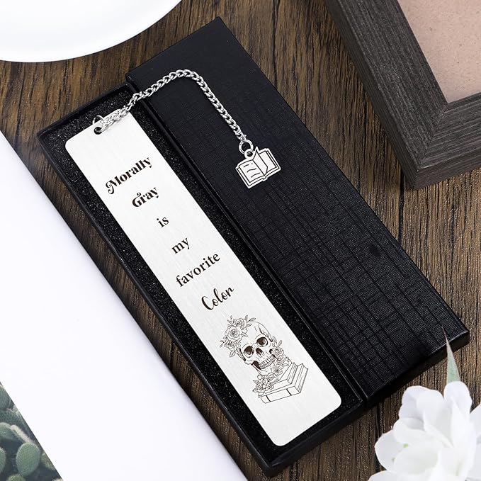 Morally Gray Bookmark Gifts - Book Marks for Reading Women Spicy Funny Gifts for Best Friends Unique Gifts for Book Lovers Bookworm Birthday Thanksgiving Christmas Valentines Day Gifts
