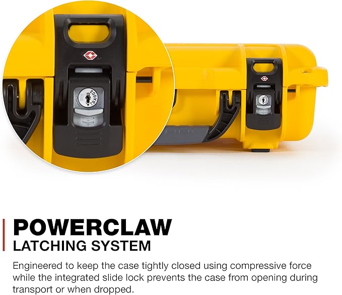 Nanuk 923 Waterproof Hard Case with Padded Dividers and Incorporated TSA Approved Travel Lock Latches - Yellow