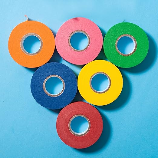 Mr. Pen- Colored Masking Tape, Painters Tape for Arts and Crafts, 6 Pack, Drafting Craft Tape, Labeling Paper Tape, Masking Tape, Colorful Artist Tape, Art Tape