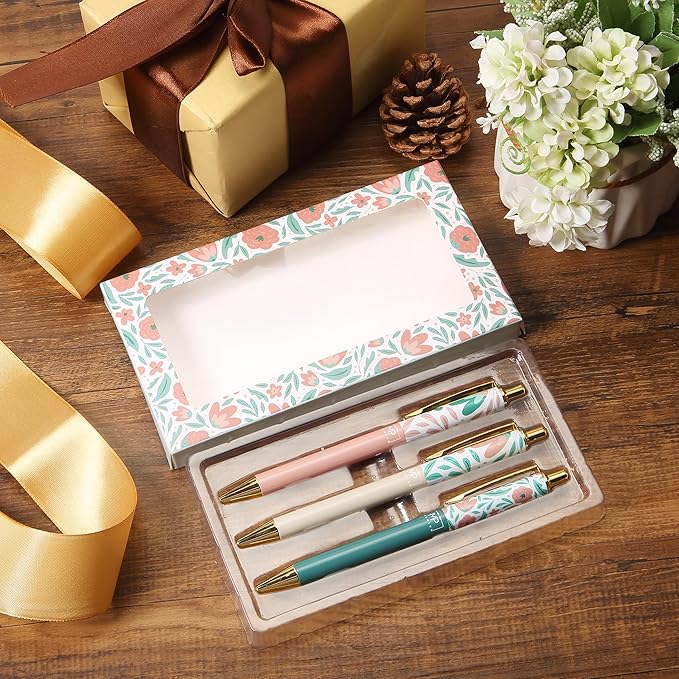 Mr. Pen- Luxury Floral Pen Set, 3 pcs, Black Ink Ballpoint Pens, Floral Pen, Fancy Pens for Women, Cute Pens for Journaling, Easter Gift