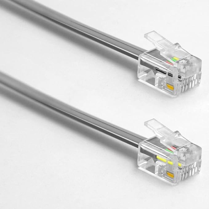 NECABLES 2Pack Phone Cord 10 ft Telephone Cord Phone Cable RJ11 6P4C Male to Male for Landline Phone and Fax - 10 Feet