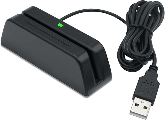 MSR123 Magnetic Stripe Swiper Reader Magstripe Credit Card Reader 3 Track for Quickbooks Online POS System Cashier Registry Cash Register