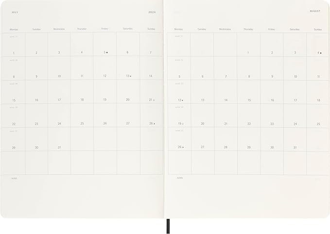 Moleskine Classic 18 Month 2023-2024 Weekly Planner, Soft Cover, Xl (7.5" X 9.75"), Black
