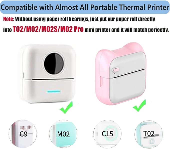 16 Rolls Self-Adhesive Thermal Paper, Glossy Thermal Printer Paper for Mini Portable Printer, 50mm X 4m, Diameter 30mm, Thermal Labels for Most Pocket Printer