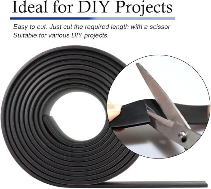 Neoprene Rubber Strips Self Adhesive Solid Rubber Sheets, Rolls & Strips for DIY Gaskets Crafts Pads Seals Warehouse Flooring Rubber Strip with Adhesive Backing (1” Wide x 1/16" Thick x 10' Long)