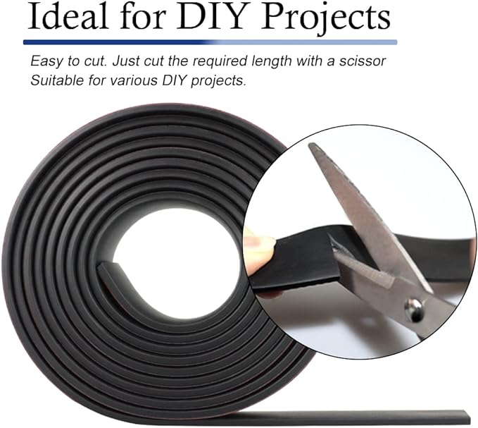Neoprene Rubber Strips Self Adhesive Solid Rubber Sheets, Rolls & Strips for DIY Gaskets Crafts Pads Seals Warehouse Flooring Rubber Strip with Adhesive Backing (1” Wide x 1/5" Thick x 20' Long, 1)