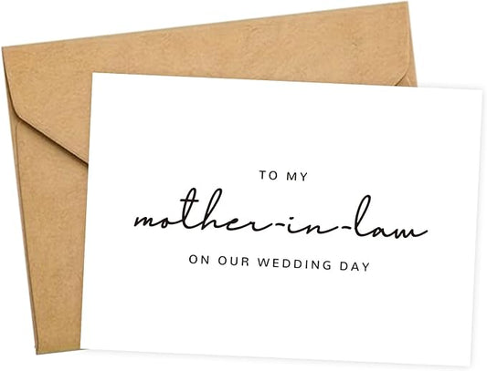 Mother In Law Wedding Day Card, Mother In Law Of The Bride/Groom Gifts, To My Mother In Law On Our Wedding Day. （Mother-in-Law B）
