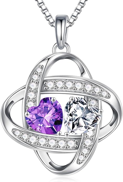 MOOSEA Moissanite Necklace Christmas Gifts for Women - S925 Sterling Silver Love Knot Birthstone Moissanite Necklace 1.2ct D Color VVS1 Clarity, Anniversary Valentines Birthday Gift for Wife Women Her