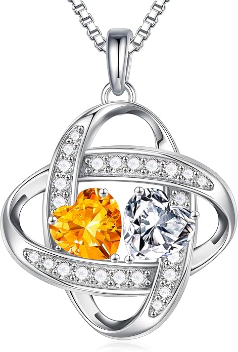 MOOSEA Moissanite Necklace Christmas Gifts for Women - S925 Sterling Silver Love Knot Birthstone Moissanite Necklace 1.2ct D Color VVS1 Clarity, Anniversary Valentines Birthday Gift for Wife Women Her