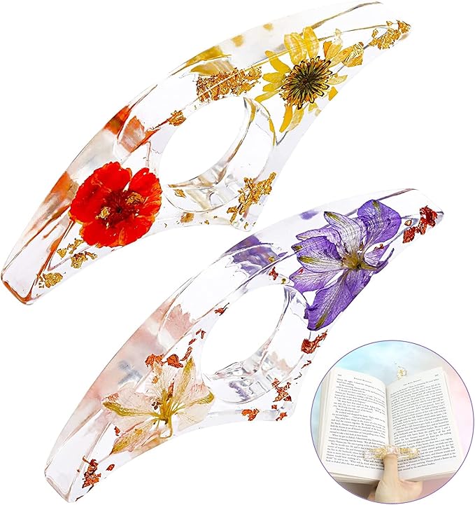 Motiloo Resin Book Page Holder Molds,DIY Transparent Thumb Ring Page Holder Resin Mold Accessories Gifts for Teachers Kids Students,Readers,Book Lovers,Bookworm