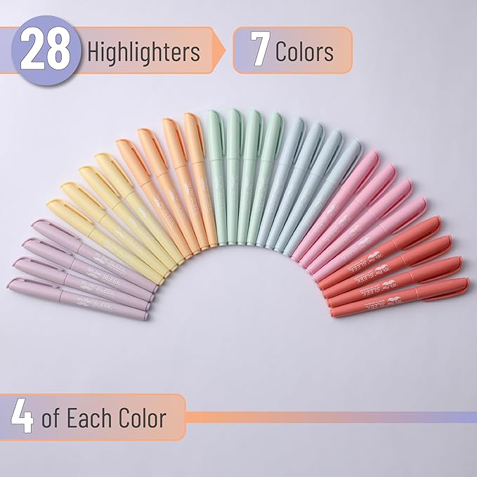 Mr. Pen Highlighters - 28 Pack Assorted Colors, Colored Highlighters Set