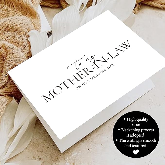 Mother In Law Wedding Day Card, Mother In Law Of The Bride/Groom Gifts, To My Mother In Law On Our Wedding Day. （Mother-in-Law A）, 6*4