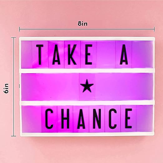 My Cinema Lightbox - RGB Color Changing Cinema Light Box, 20x15cm - 100 LED Light Letters and Numbers - Personalized Neon Signs with light box letters - Light Box Sign, Marquee Light Up Letters Box