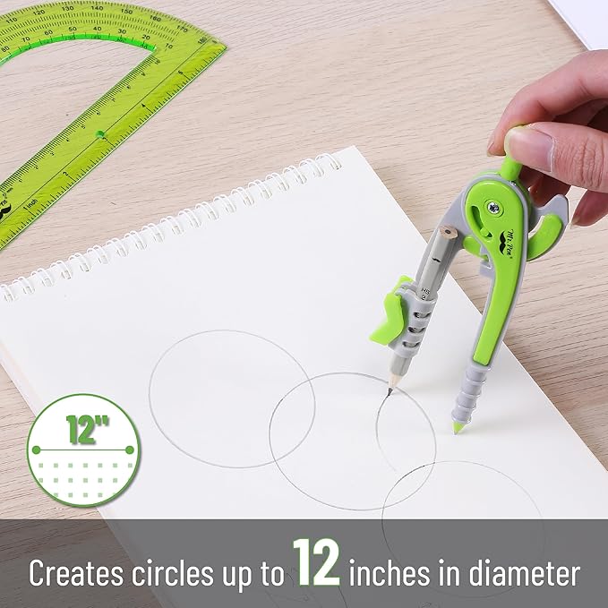 Mr. Pen- Compass and Protractor Set, Geometry Kit, Compass Protractor Set, Protractor, Compass for Geometry, Math Compass, Compass School, Math Compass and Protractor, Geometry Tools Set, Geometry Set