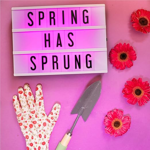 My Cinema Lightbox Cinema Light Box Letter Board - 12x9-Inch Light Up Signs with 100 Letters, Numbers, and Symbols - Neon Sign with White LED, RGB, and Color Freeze Mode for Home Decor