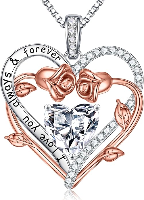 MOOSEA Moissanite Necklace Christmas Gifts for Women - S925 Sterling Silver Moissanite Heart Necklace 1-3 ct D Color VVS1 Clarity, Gifts for Wife Anniversary Valentines Birthday Gifts for Wife Women