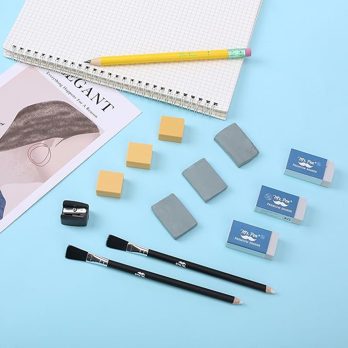 Mr. Pen Art Eraser Set - 12 Pcs, Kneaded & Gum Erasers for Artists