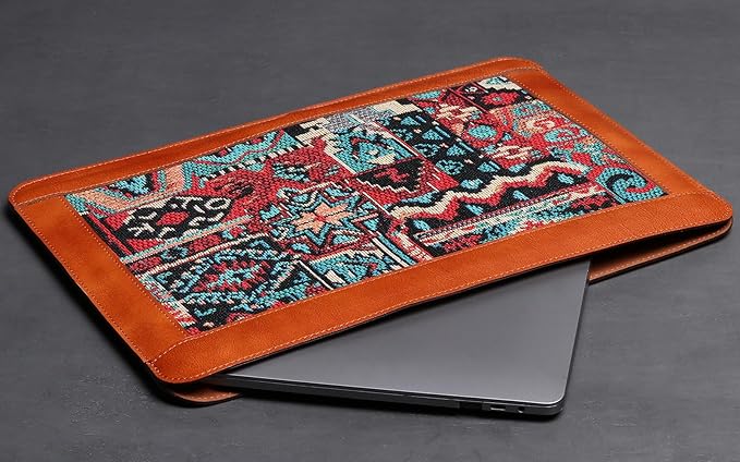 15 Inch Laptop Sleeve for MacBook Air 15 M3 Laptop Case,Genuine LeatherLaptop Cover for MacBook Air 15 M2 (2023),Laptop Protective Pouch Compatible All 14 Inch Laptop,Brown