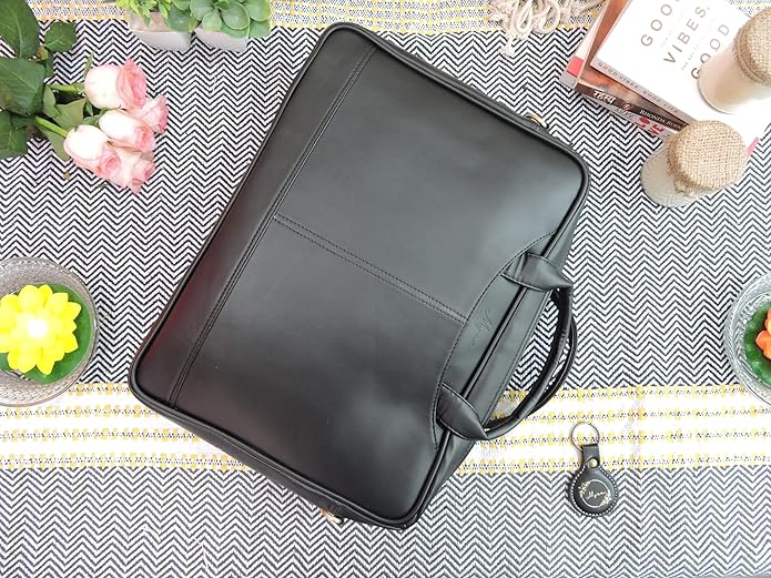 Mysa Vegan Leather Vintage Messenger Crossbody Shoulder Briefcase Bag for Office Work Fit 14.5" Computer Laptop for Men Women