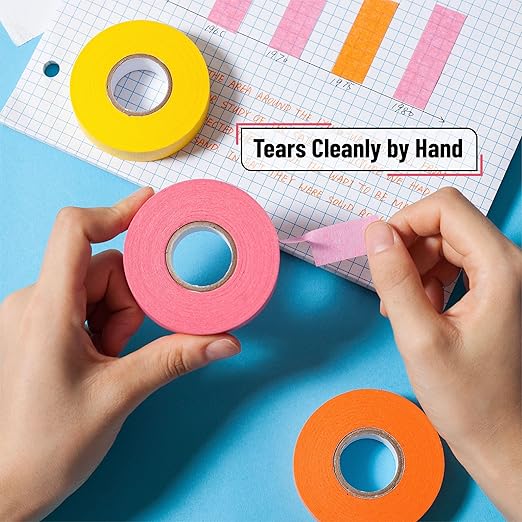 Mr. Pen- Colored Masking Tape, Painters Tape for Arts and Crafts, 6 Pack, Drafting Craft Tape, Labeling Paper Tape, Masking Tape, Colorful Artist Tape, Art Tape